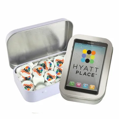 Rectangular Tin - Imprinted Round Mints - Custom Canvas Now
