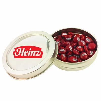 Small Top View Tin-Imprinted Chocolate Buttons - Custom Canvas Now
