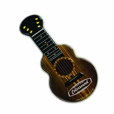 Dark Woodgrain Acoustic Guitar Shaped Mint Tin - Custom Canvas Now