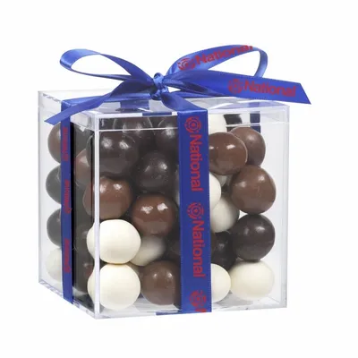 Cube Acrylic Gift Jars - Malt Balls - Custom Canvas Now