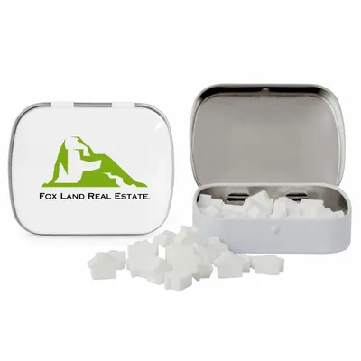 Domed Tin with House Shaped Mints - Custom Canvas Now