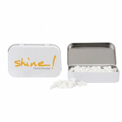 Rectangular Tin with Ribbon Shaped Mints - Custom Canvas Now