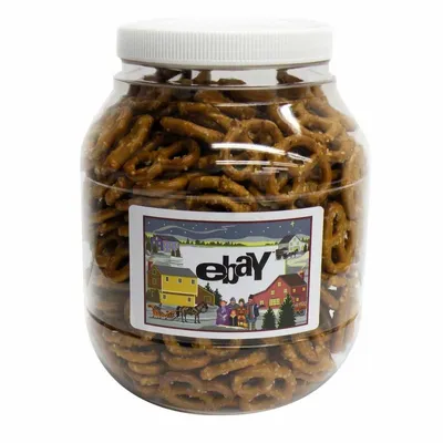 Large Plastic Jar - Salted Mini Pretzels - Custom Canvas Now