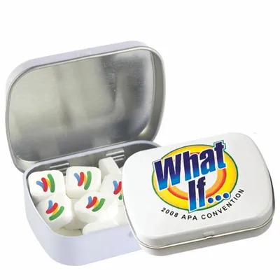 Domed Tin - Imprinted Square Mints - Custom Canvas Now