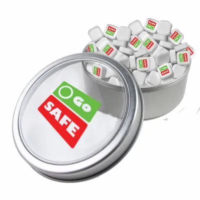Large Top View Tin - Imprinted Square Mints - Custom Canvas Now