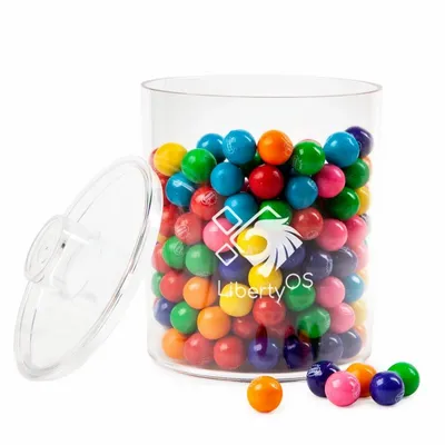 Cylinder Acrylic Gift Jars - Gumballs - Custom Canvas Now