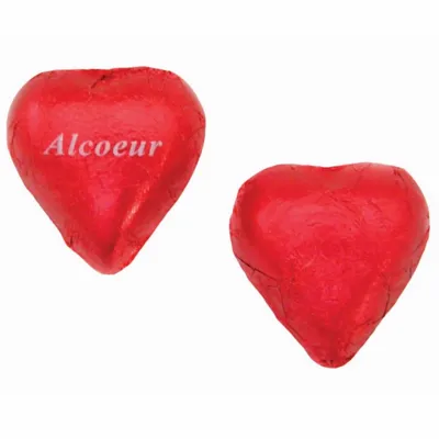 Imprinted Chocolate Foiled Hearts - Custom Canvas Now