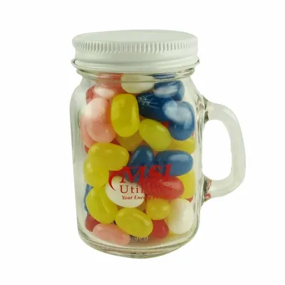 Glass Mini Mason Jars - Gourmet Jelly Beans - Custom Canvas Now