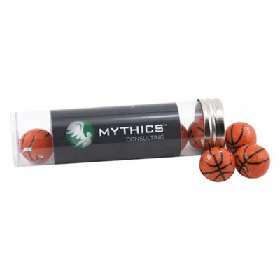 Tube with Chocolate Basketballs 5" Tube - Custom Canvas Now
