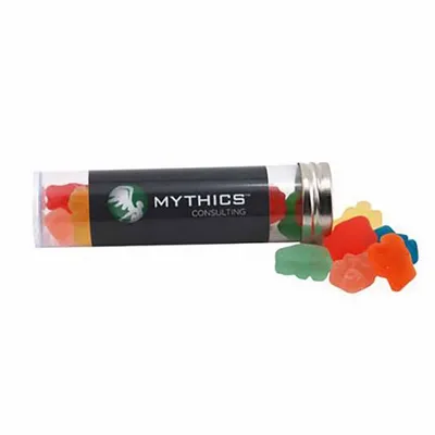 Clever Candy Medium 5" Candy Tube with Gummy Bears - Custom Canvas Now