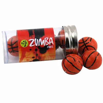 Tube with Chocolate Basketballs 3" Tube - Custom Canvas Now