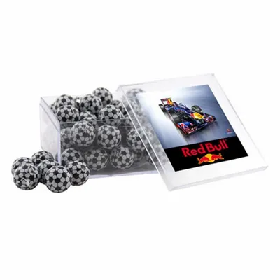Acrylic Box with Chocolate Soccer Balls - Large - Custom Canvas Now