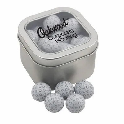 Window Tin with Chocolate Golf Balls - SBF2700 - Custom Canvas Now