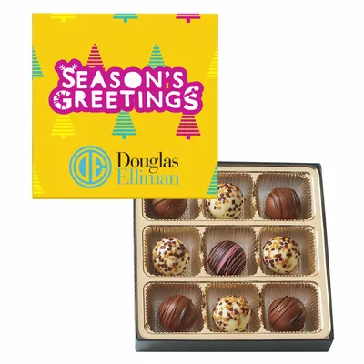 Truffle Gift Box Full Color Lid with 9 Truffles - Custom Canvas Now