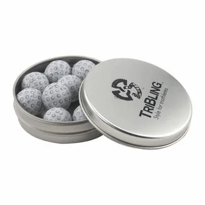 Round Tin with Chocolate Golf Balls - SBF2900 - Custom Canvas Now