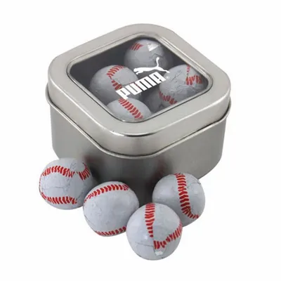 Window Tin with Chocolate Baseballs - SBF2500 - Custom Canvas Now