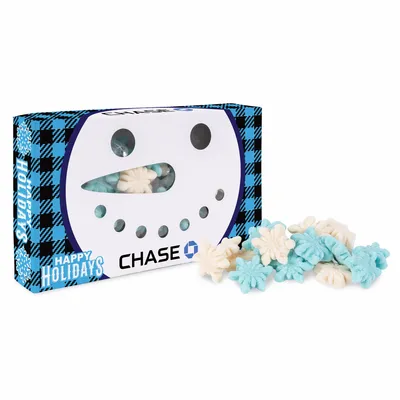 Snowman Die Cut Box with Gummy Glitter Snowflakes - Custom Canvas Now