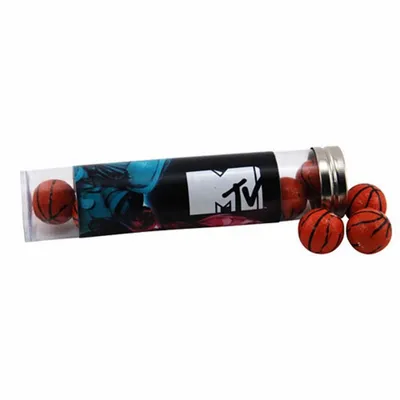 Tube with Chocolate Basketballs 6" tube - Custom Canvas Now