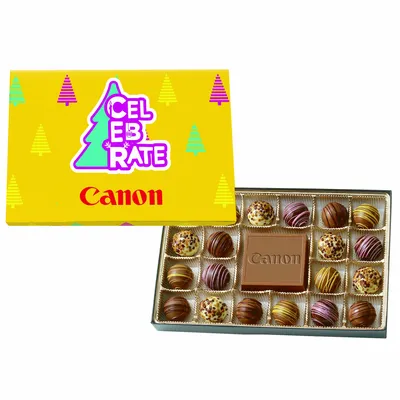 Truffle Gift Box Full Color Lid with 20 Truffles - Custom Canvas Now