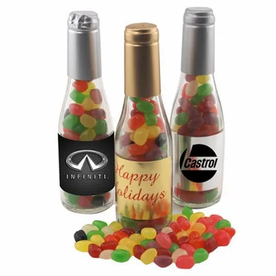 Champagne Bottle w/ Teenee Beanee Jelly Beans 8" - Custom Canvas Now