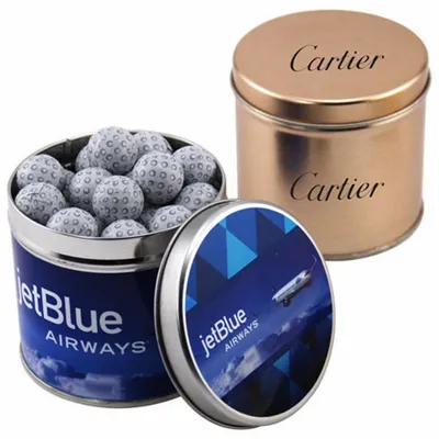 Round Tin with Chocolate Golf Balls - SBF4100 - Custom Canvas Now