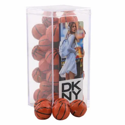 Acrylic Box with Chocolate Basketballs - Medium - Custom Canvas Now