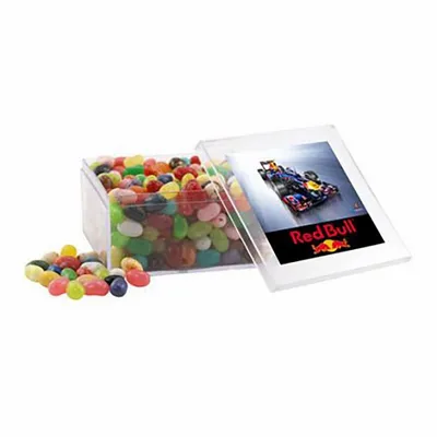 Large Square Acrylic Candy Box with Jelly Belly - Custom Canvas Now