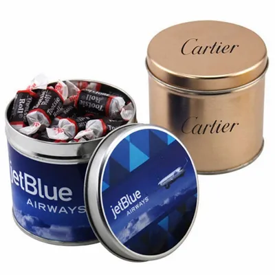 Round Tin with Tootsie Rolls - Custom Canvas Now