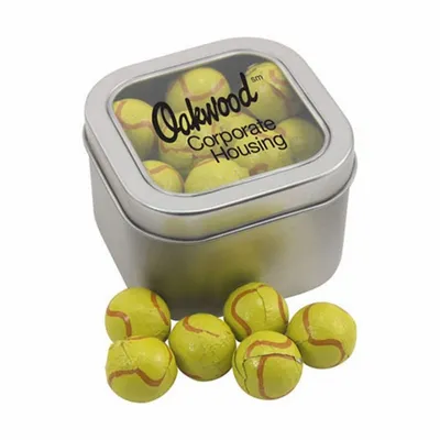 Window Tin with Chocolate Tennis Balls - SBF2700 - Custom Canvas Now