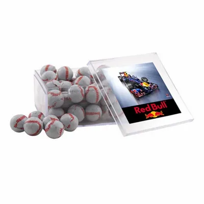 Acrylic Box with Chocolate Baseballs - Large - Custom Canvas Now
