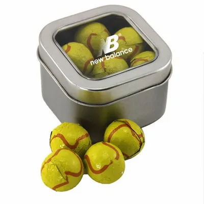 Window Tin with Chocolate Tennis Balls - SBF2500 - Custom Canvas Now