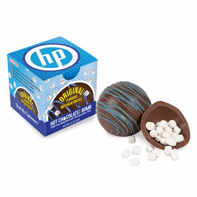 Blue Drizzle Hot Chocolate Bomb in Full Color Gift Box - Custom Canvas Now