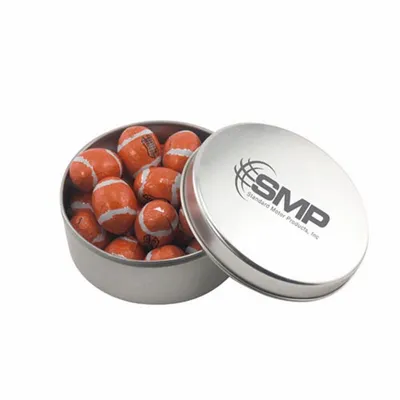 Round Tin with Chocolate Footballs - SBF3000 - Custom Canvas Now