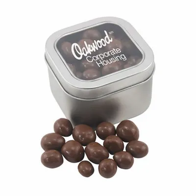 Window Tin with Chocolate Peanuts - Custom Canvas Now