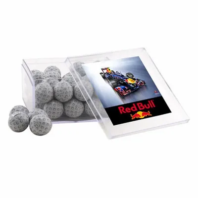 Acrylic Box with Chocolate Golf Balls - Large - Custom Canvas Now