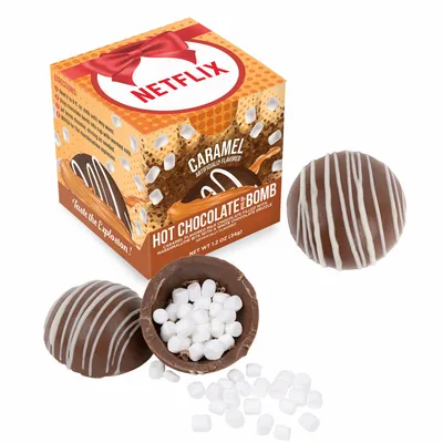 Hot Chocolate Bomb Caramel Flavor in Full Color Box - Custom Canvas Now