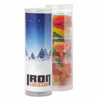 Clever Candy 3 Piece Gift Tube with Gummy Candy - Custom Canvas Now