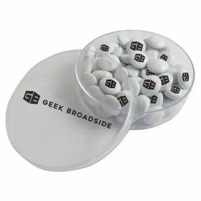 Small Round Acrylic with Imprinted Chocolate Buttons - Custom Canvas Now