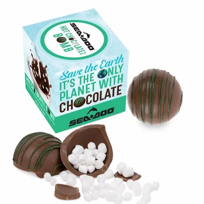 Hot Chocolate Bomb with Green Drizzle - Custom Canvas Now