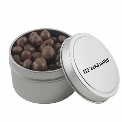 Round Tin with Chocolate Raisins - SBF3100 - Custom Canvas Now