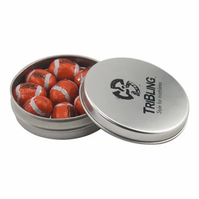 Round Tin with Chocolate Footballs - SBF2900 - Custom Canvas Now