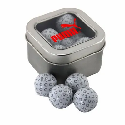 Window Tin with Chocolate Golf Balls - SBF2500 - Custom Canvas Now