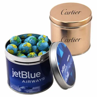 Round Tin with Chocolate Globes - SBF4100 - Custom Canvas Now