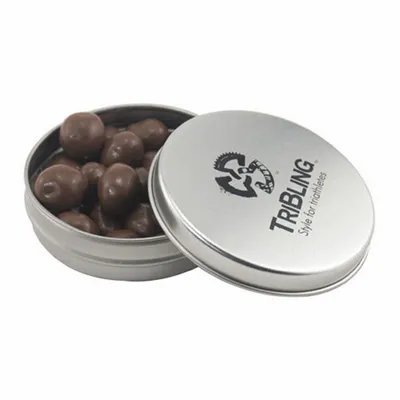 Round Tin with Chocolate Peanuts - SBF2900 - Custom Canvas Now