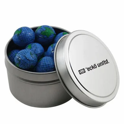 Round Tin with Chocolate Globes - SBF3100 - Custom Canvas Now