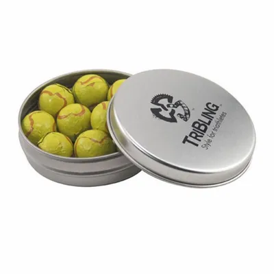 Round Tin with Chocolate Tennis Balls - SBF2900 - Custom Canvas Now