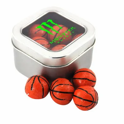 Window Tin with Chocolate Basketballs - SBF2500 - Custom Canvas Now