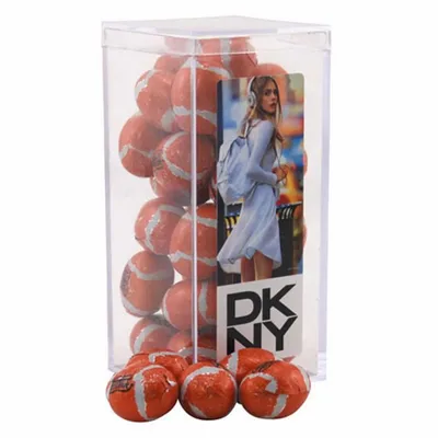 Acrylic Box with Chocolate Footballs - Medium - Custom Canvas Now