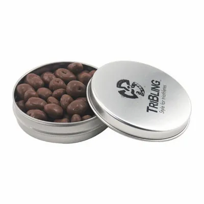 Round Tin with Chocolate Raisins - SBF2900 - Custom Canvas Now