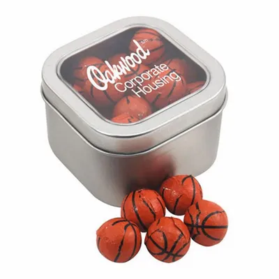 Window Tin with Chocolate Basketballs - SBF2700 - Custom Canvas Now